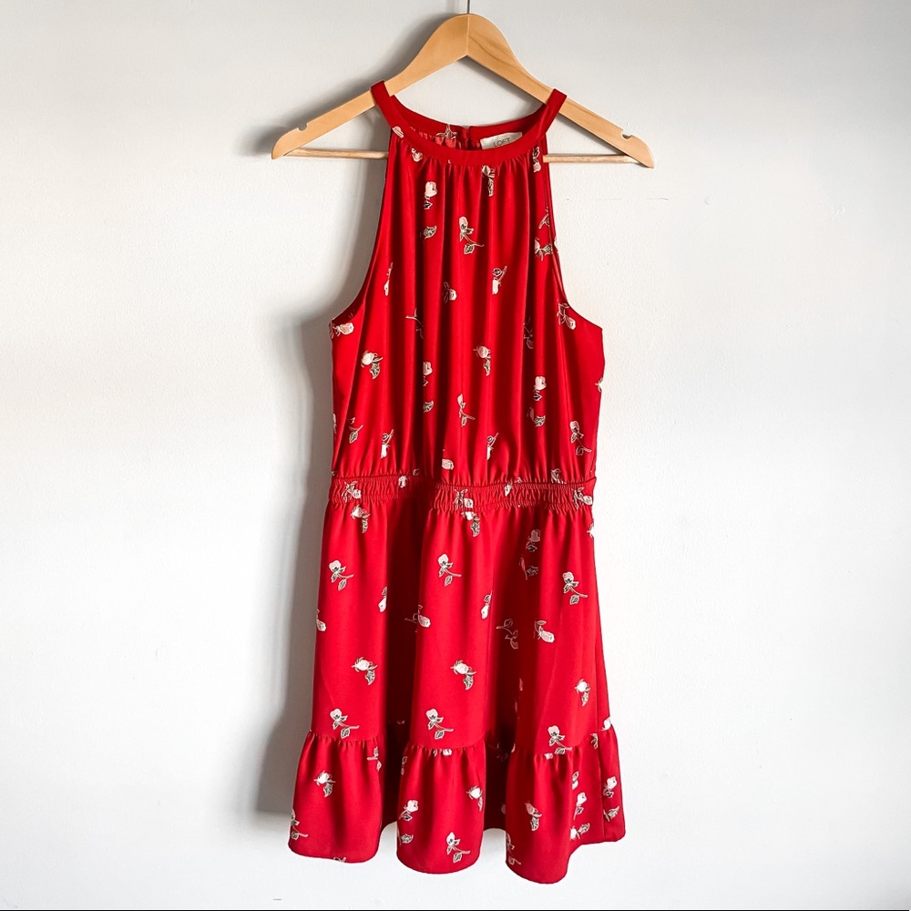 NEW Loft Lush Summer Red Dress Size L